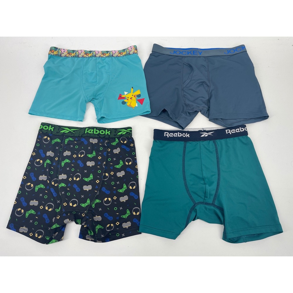 Reebok Jockey Pokemon Boys Boxer Briefs Size L 12/14 Mixed Lot 4Pk Pikachu Game